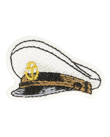 Set of 3 iron-on sailor hat captain patches 3cm x 2.5cm
