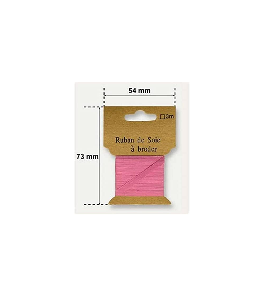 Silk ribbon for embroidery 4mm of 3 meters Pink