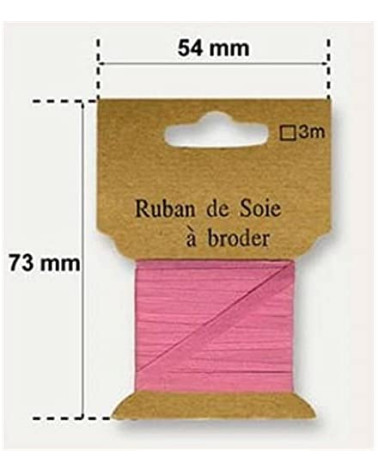 Ruban de soie à broder 4mm de 3 mètres Rose