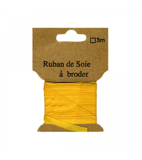 Ruban de soie à broder 4mm de 3 mètres Abricot