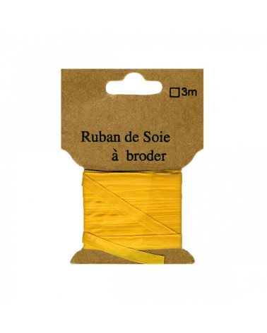 Silk ribbon for embroidery 4mm of 3 meters Apricot