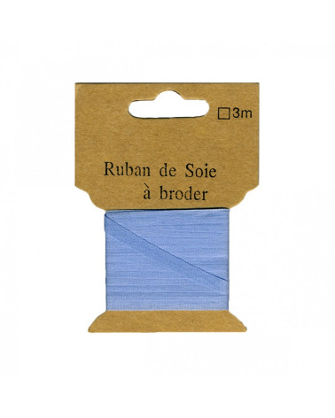 Cinta de seda para bordar 4mm de 3 metros Azul ahumado