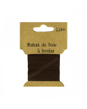 Ruban de soie à broder 4mm de 3 mètres Marron