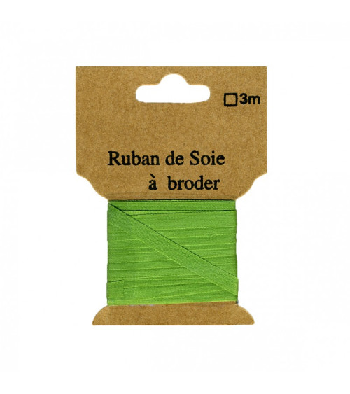 Ruban de soie à broder 4mm de 3 mètres Prairie