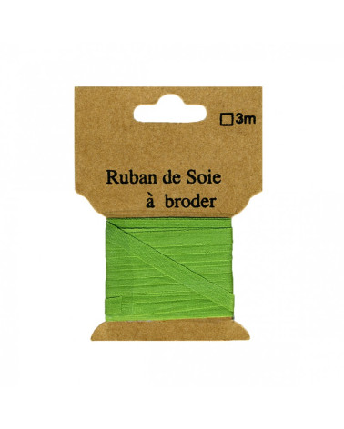 Ruban de soie à broder 4mm de 3 mètres Prairie