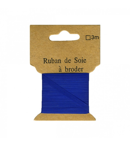 Ruban de soie à broder 4mm de 3 mètres Cassis