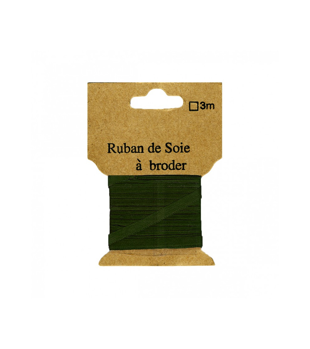 Silk ribbon to embroider 4mm of 3 meters Fir