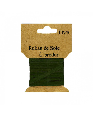 Ruban de soie à broder 4mm de 3 mètres Sapin