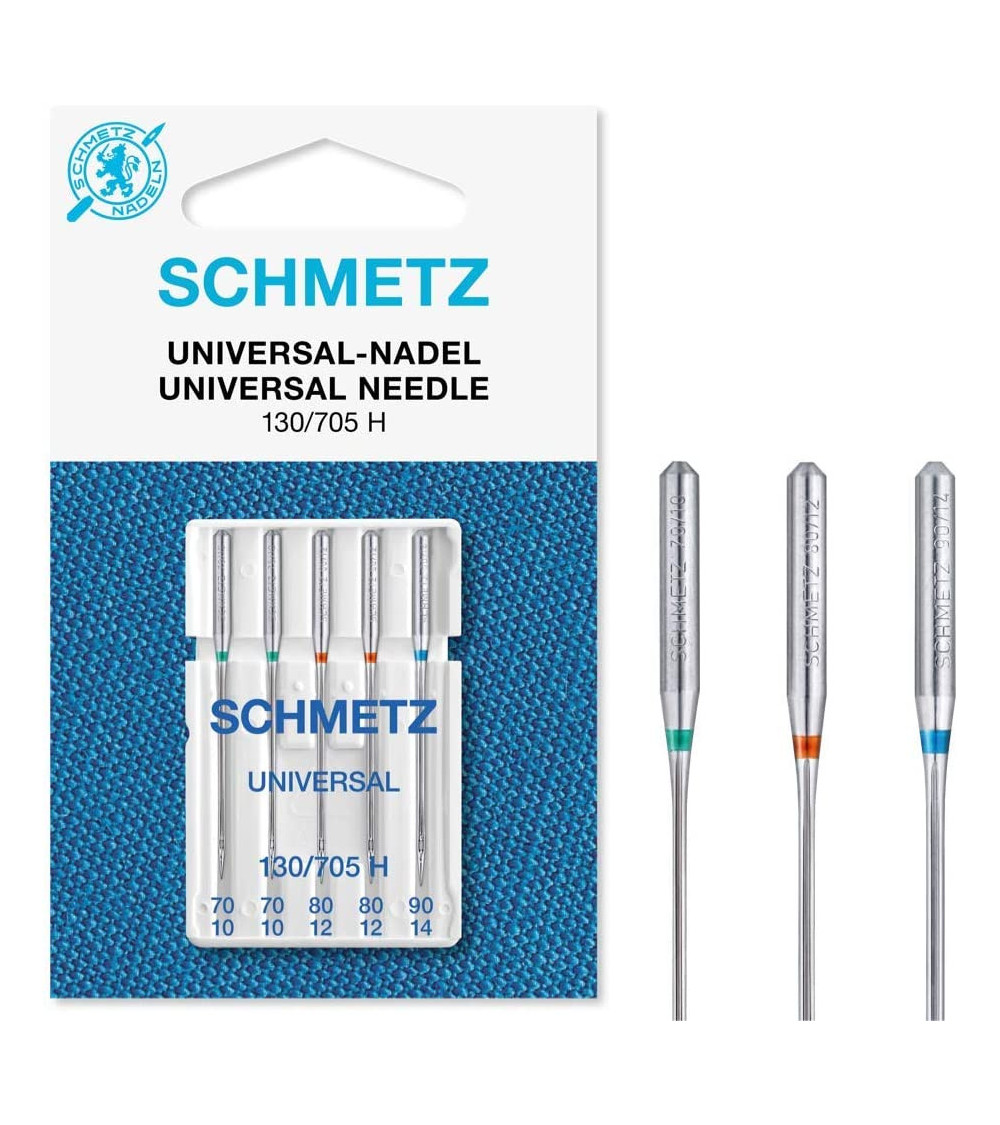 5 Schmetz universal needles 130/705 H size 70-90