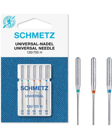 5 Schmetz universal needles 130/705 H size 70-90