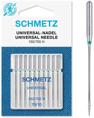10 Schmetz 130/705 H universal needles size 70/10