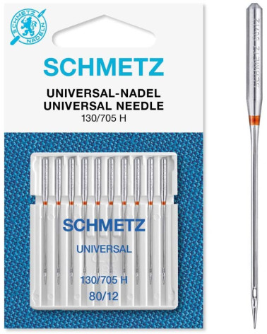 10 Schmetz 130/705 H universal needles size 80/12