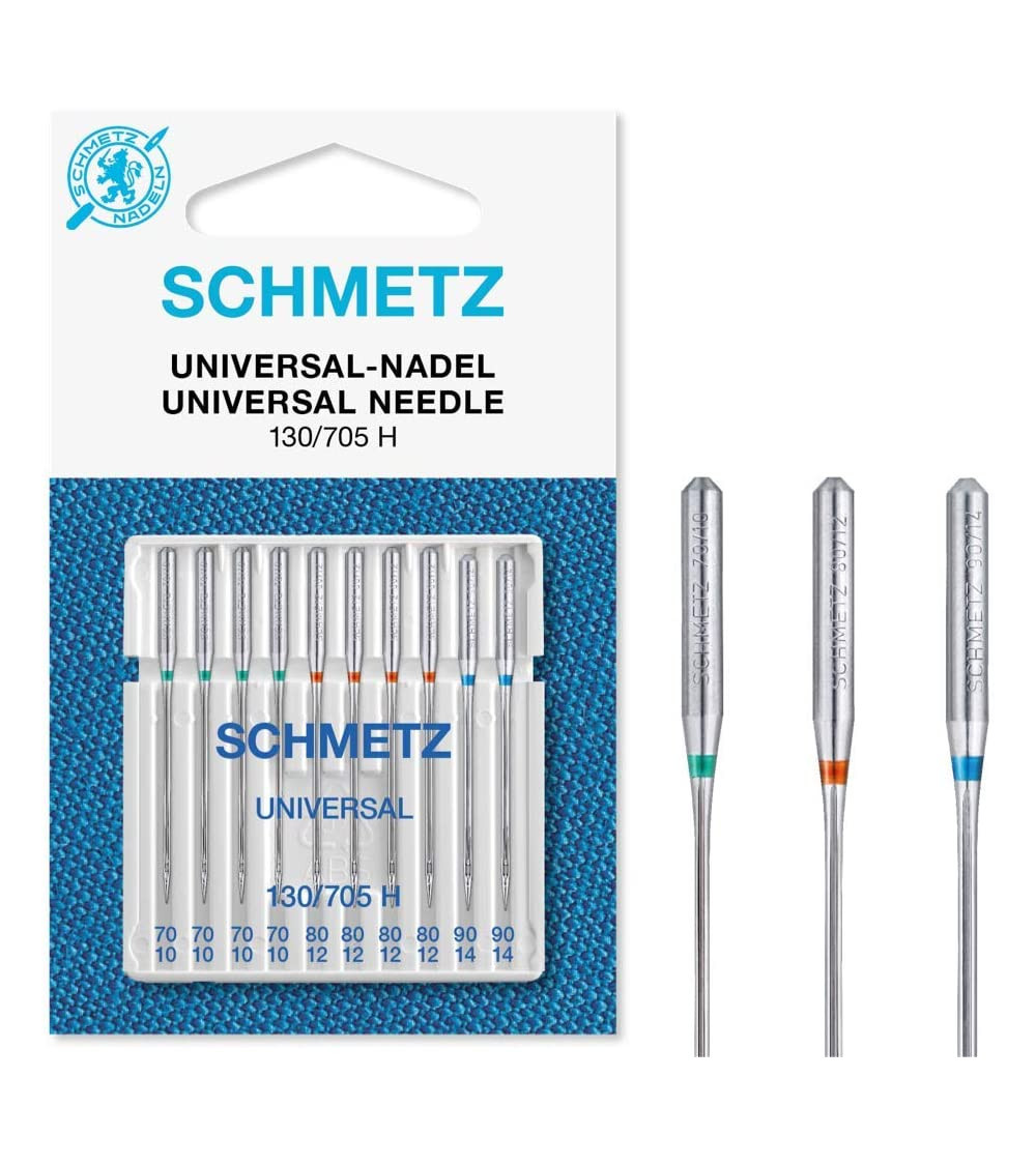 10 Schmetz 130/705 H universal needles size 70-90