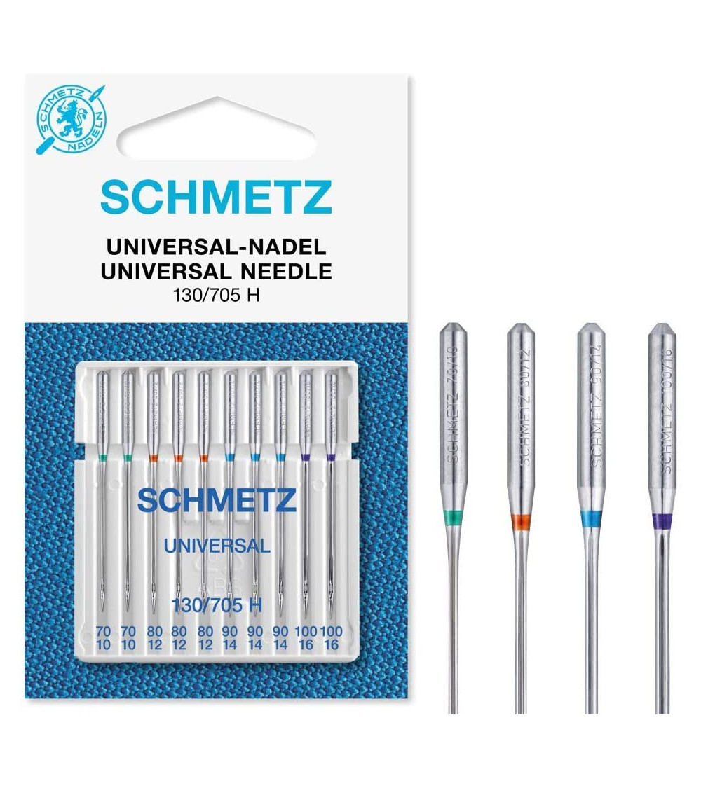 10 Schmetz universal needles 130/705 H size 70-90