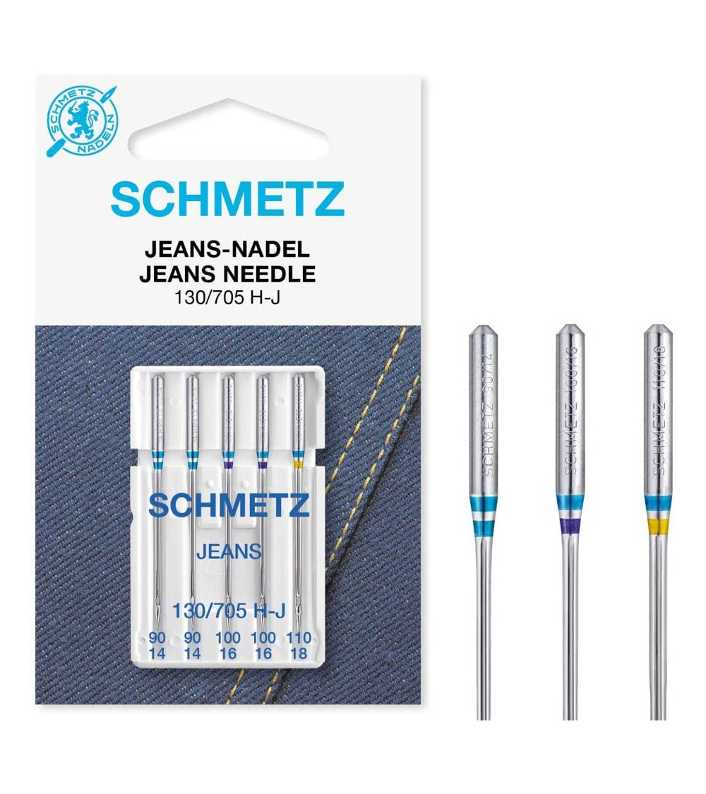 5 Schmetz jeans needles 130/705 H-J size 90-110