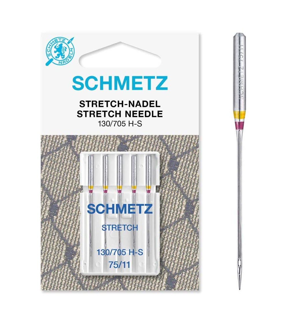 5 Schmetz Stretch 130/705 HS needles size 75