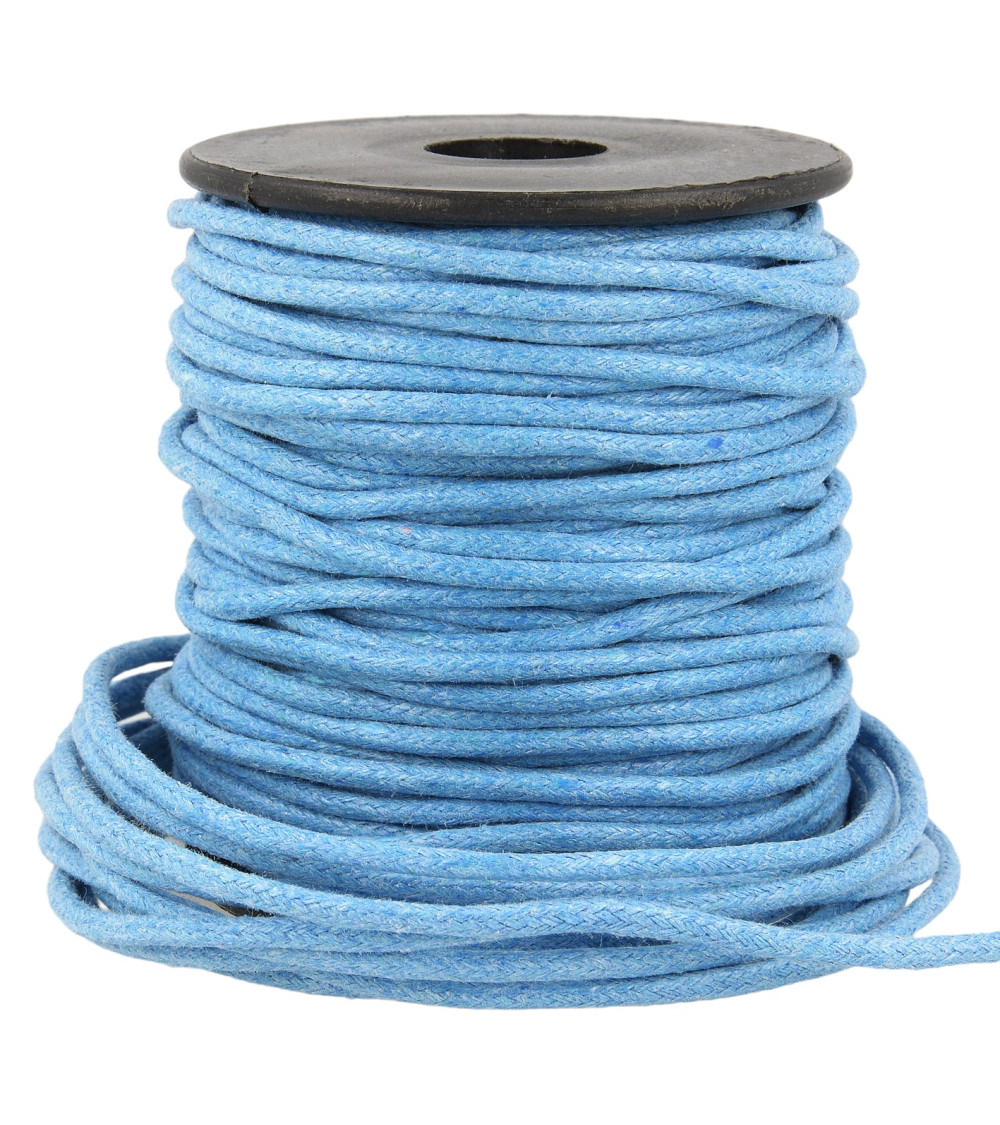35m reel leather look cord 2mm blue