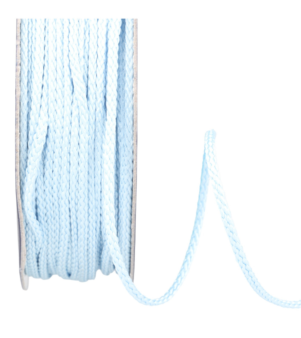 Bobine 30m cordelière polyester 4mm bleu clair