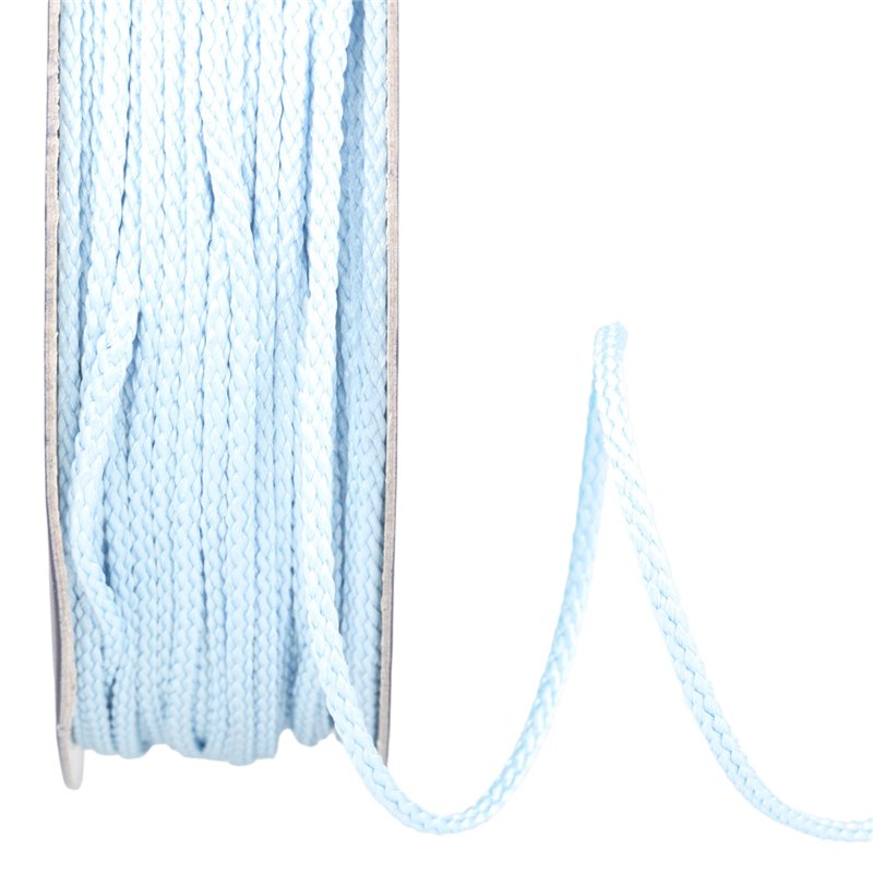 Bobine 30m cordelière polyester 4mm bleu clair 