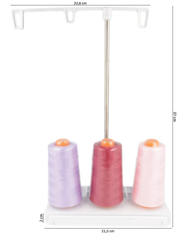 Support multi bobines porte-cônes triple avec range-canettes