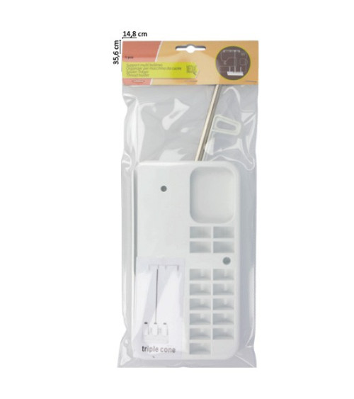 Support multi bobines porte-cônes triple avec range-canettes