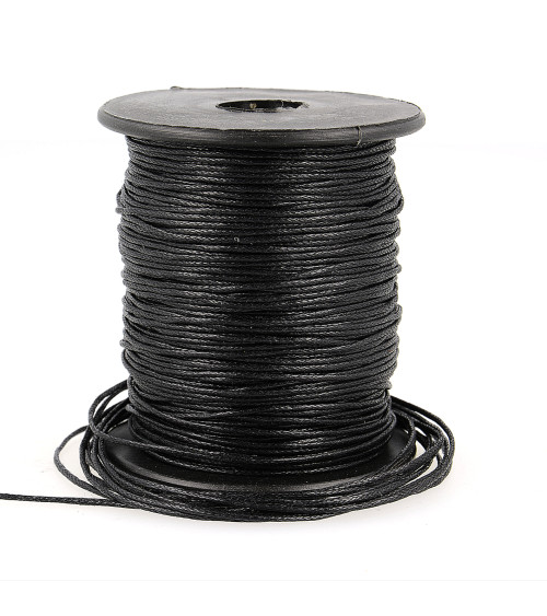 70m reel leather look cord 1mm Black 1mm