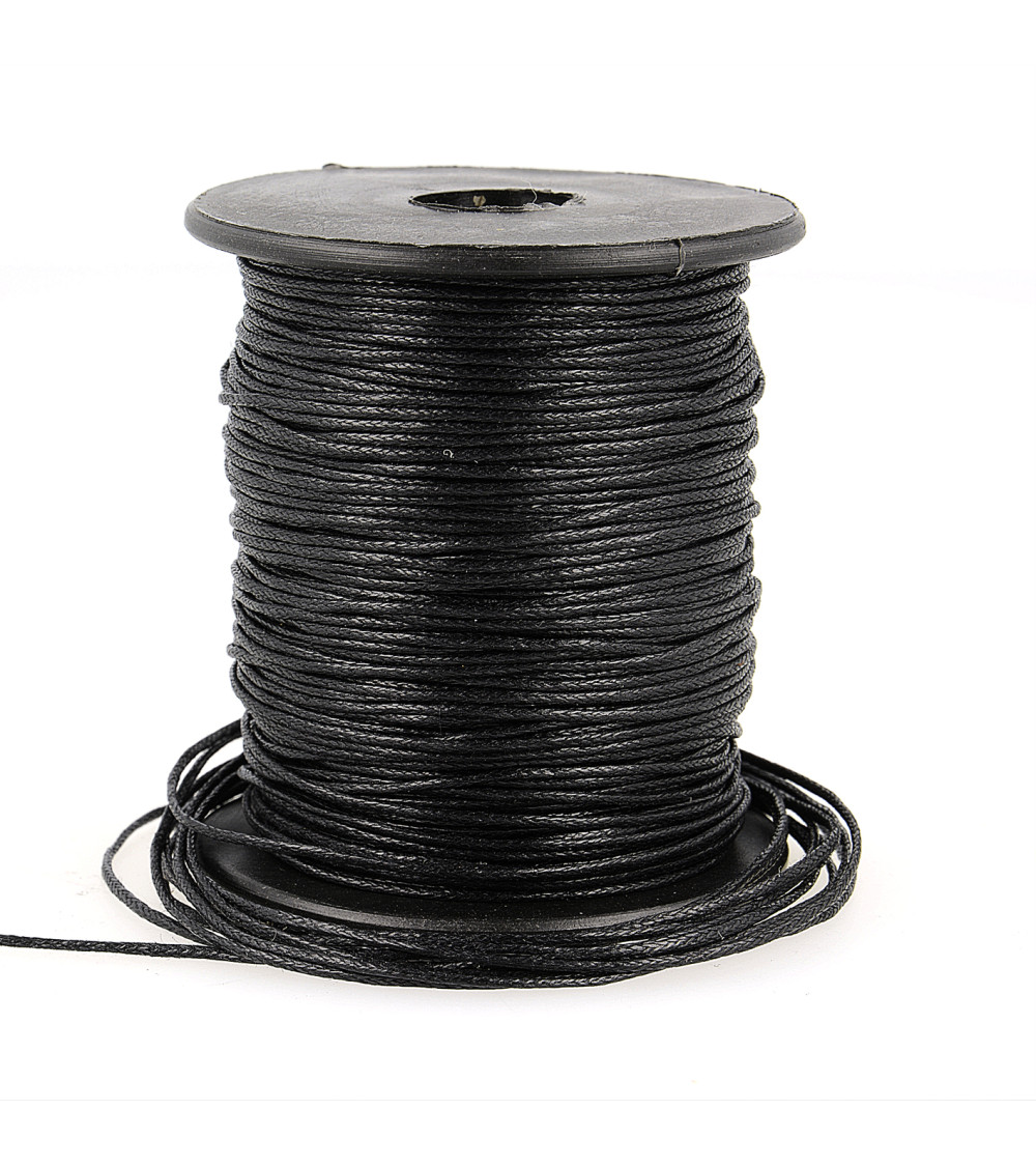 70m reel leather look cord 1mm Black 1mm