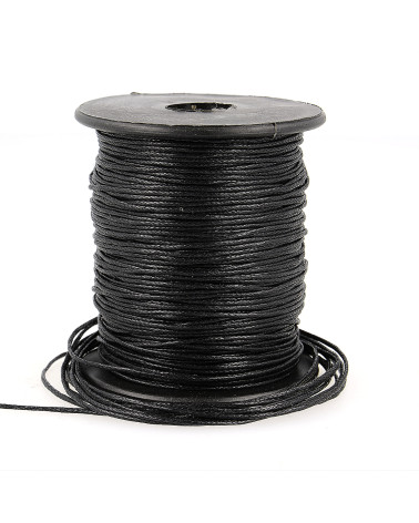 70m reel leather look cord 1mm Black 1mm