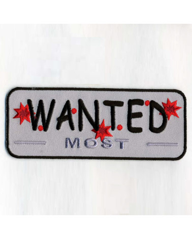 Ecusson Wanted Gris Grand modèle