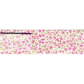Bobine 25m biais imprimé petites fleurs fleurs roses 30mm