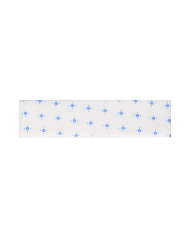 Nastro in sbieco piegato fantasia in bobina da 25 m Bianco/Azzurro 20 mm