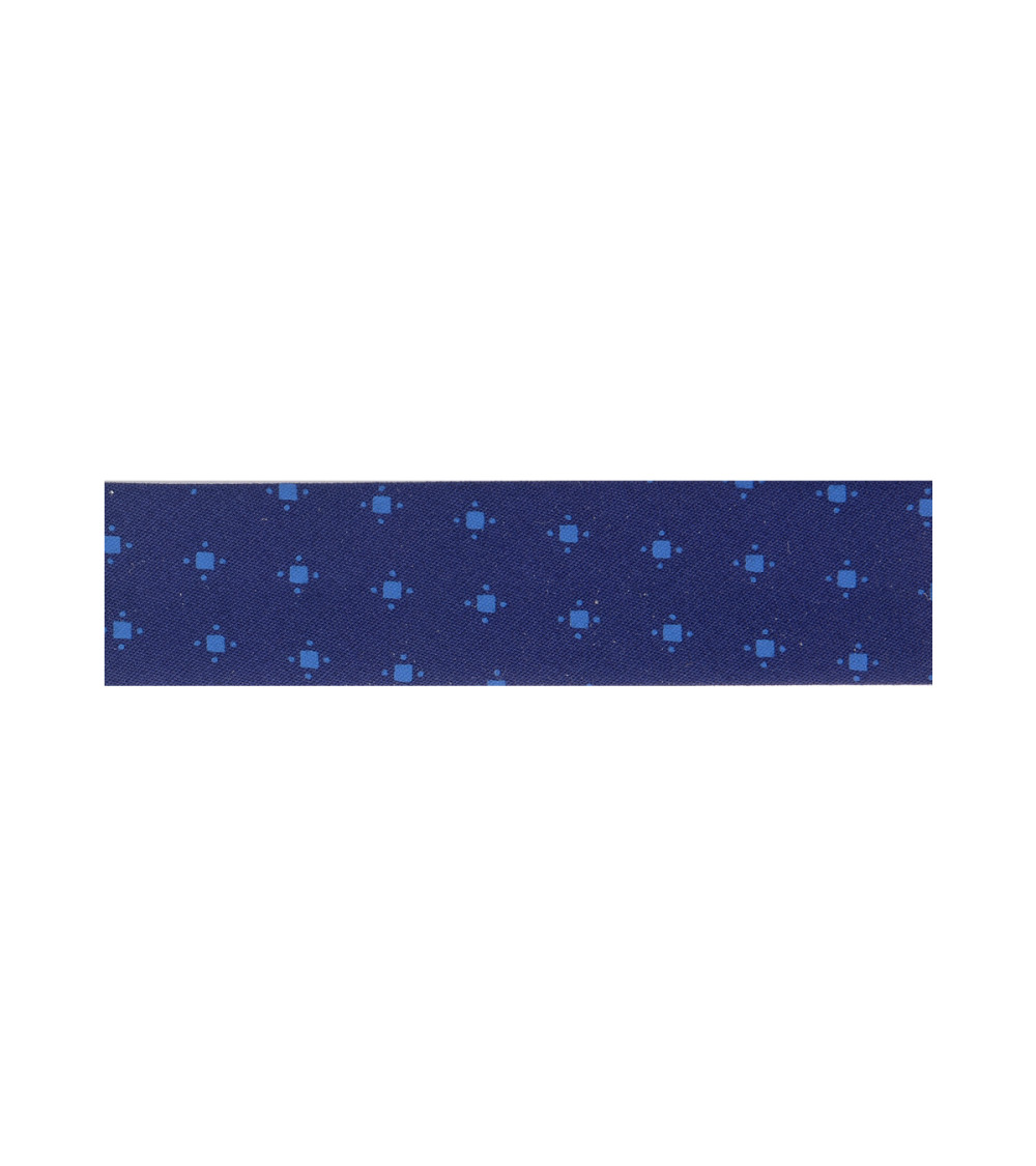 Bobina da 25 m di nastro in sbieco piegato fantasia Blu/Azzurro 20 mm