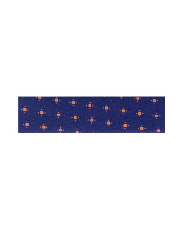 Spool of 25m fancy folded bias binding Blue/Orange 20mm