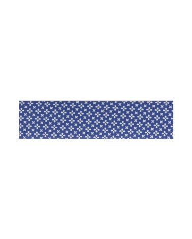 Bobina da 25 m di nastro in sbieco piegato fantasia Bianco/Blu scuro 20 mm