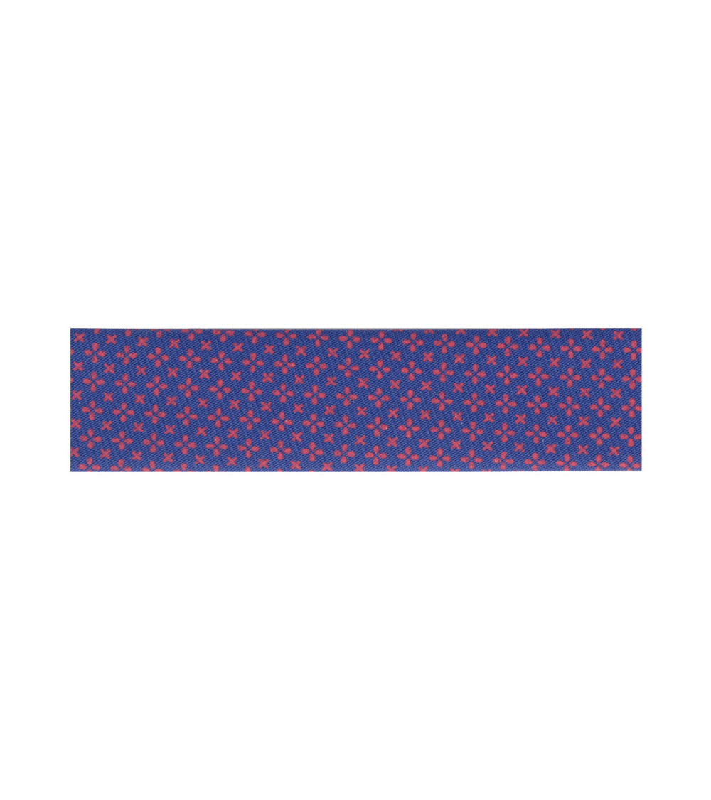 25m spool of fancy folded bias binding, Blue/White, 20mm