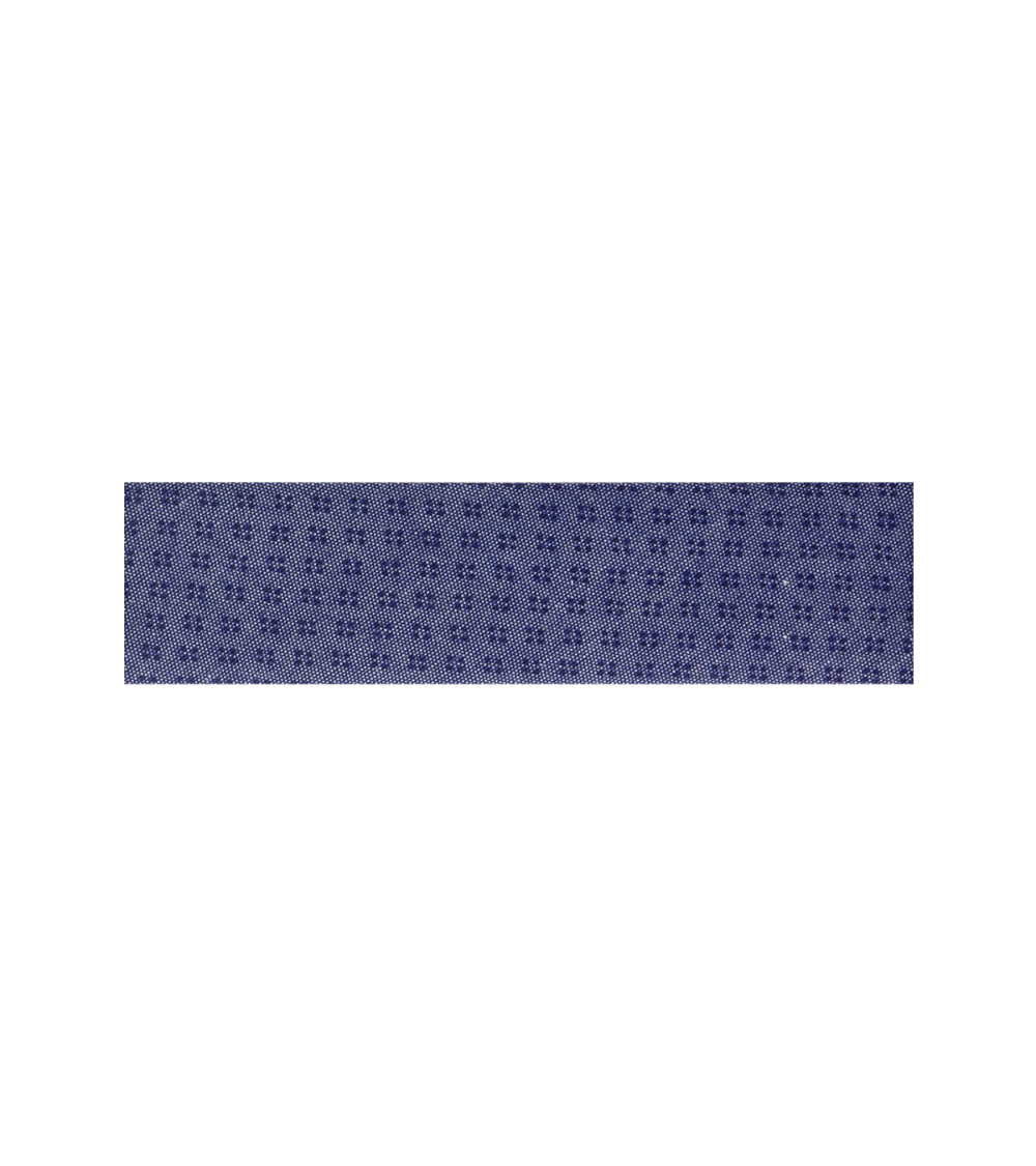 Spool of 25m of fancy blue tone-on-tone folded bias binding 20mm