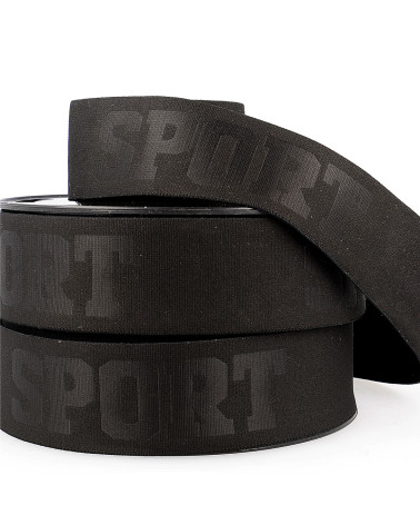 20m spool elastic 3d sport 40mm Black 40mm