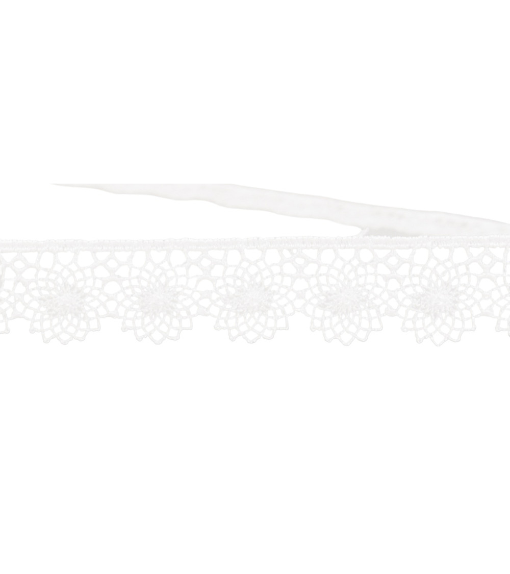 Bobina 14,4m tul bordado 16mm Blanco