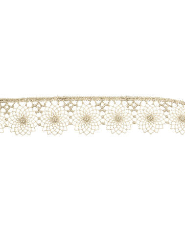 Spule 14,4 m, bestickter Tüll, 16 mm, Taupe
