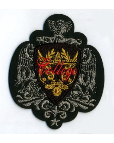 Schwarz-goldener College-Wappen-Aufnäher zum Aufbügeln