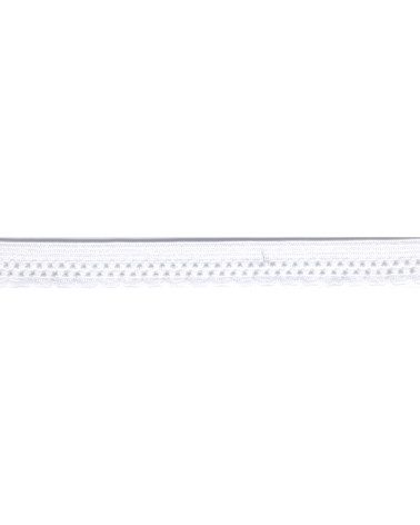 Spule 25 m, elastisches Dessous, 13 mm, Weiß, 13 mm