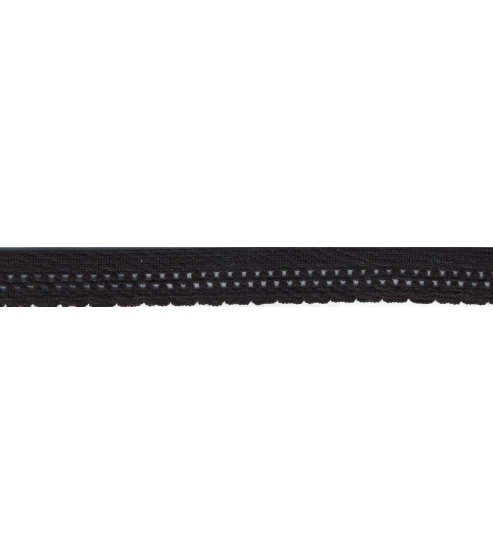 Spule 25 m, elastisches Dessous, 13 mm, Schwarz, 13 mm