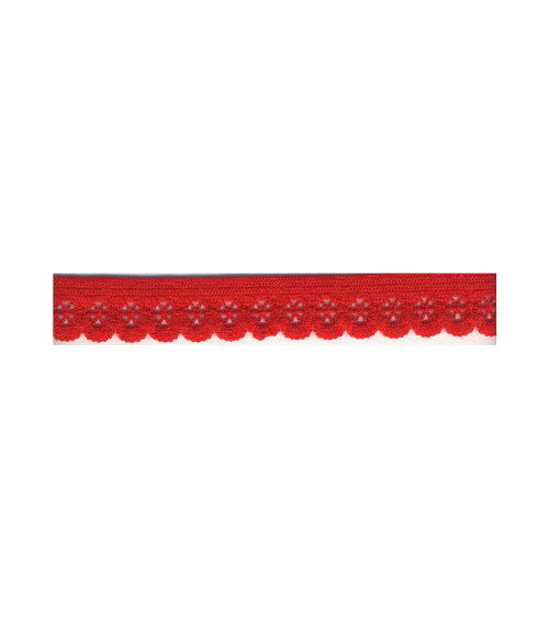 Bobine 25m élastique lingerie 13mm Rouge 13mm