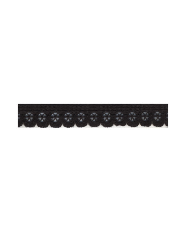 Spule 25 m, elastisches Dessous, 13 mm, Schwarz, 13 mm