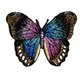 Ecusson thermocollant papillon noir