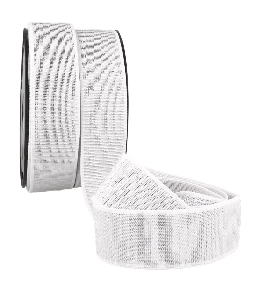 Metal elastic 40mm white per meter