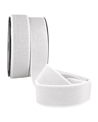 Elastique métal 40mm blanc au mètre