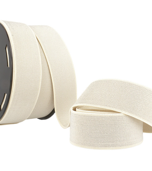 Metal elastic 40mm ecru by the meter