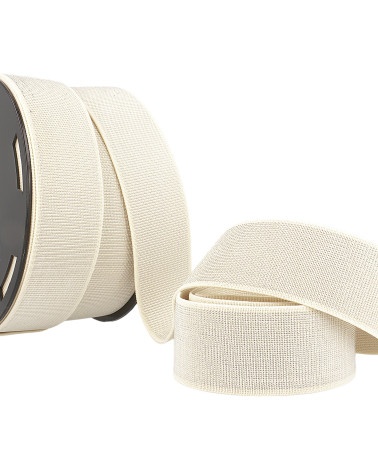 40mm ecru metal elastic by the meter