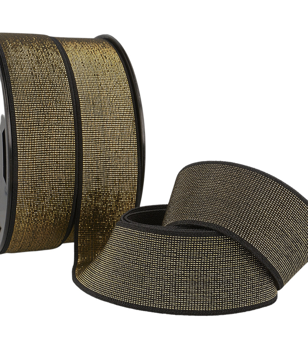 Metal elastic 40mm black gold per meter